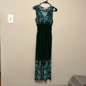 Green Floral Maxi Dress